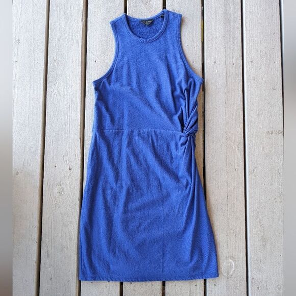 Ted Baker Cobalt Blue Livviaa Draped‎ Knit Sleeveless Mini Dress Size Large - Picture 3 of 10